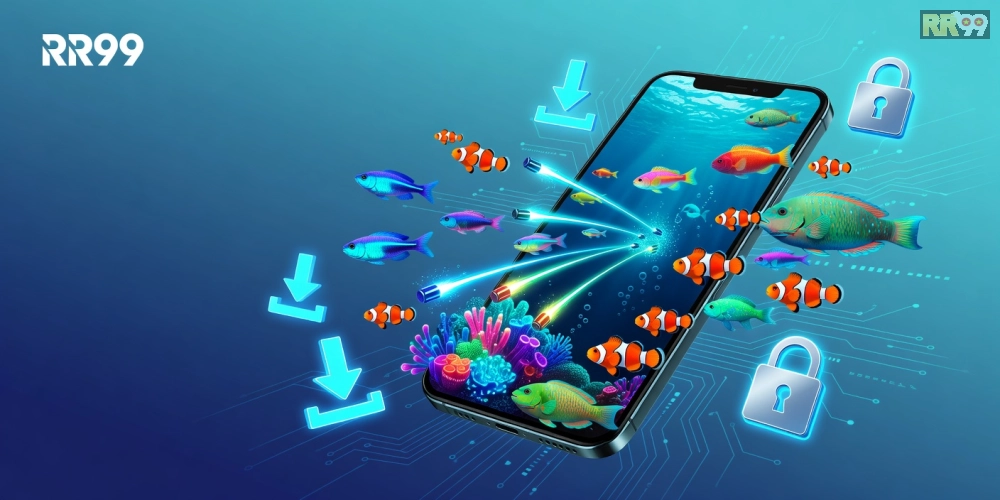 Hình minh họa khái niệm tải game bắn cá online rr99 với giao diện sống động