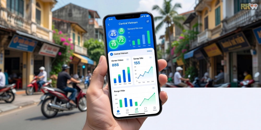 Hình ảnh giao diện tra cứu kết quả xổ số miền trung trên nền tảng vip uy tín