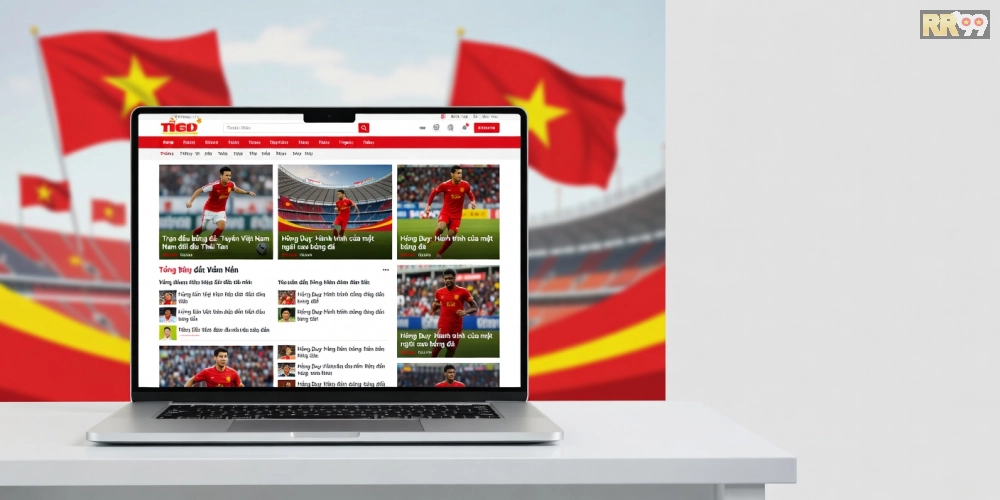 Giao diện trang web cập nhật tin thể thao Việt Nam hiện đại và chuyên nghiệp